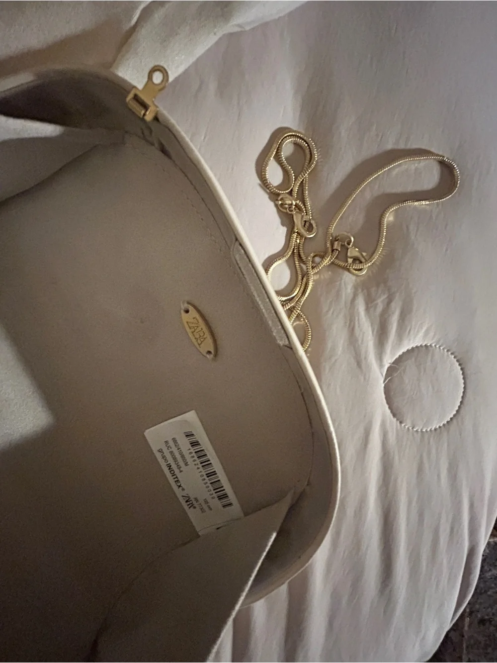 Zara Cream Clutch Bag